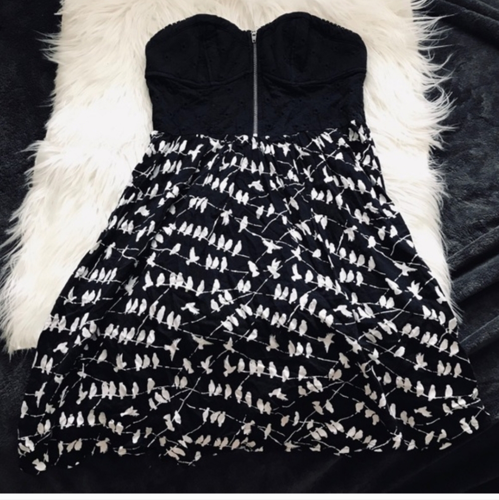 Black Strapless Bustier Corset Dress
